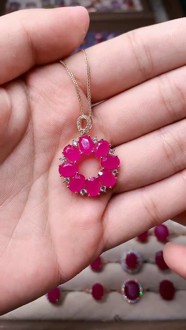 【闪购商品】红宝石颈饰银S925镶嵌2