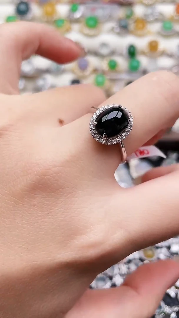 银S925镶嵌戒指翡翠151