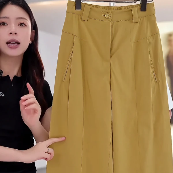 大码微胖mm亚麻阔腿裤女2025新款夏季薄款遮胯显瘦垂感直筒百搭潮