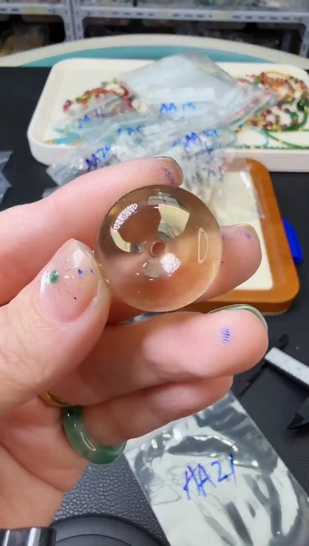 颈饰未镶嵌水晶高品金茶晶多样性发一AA21-
