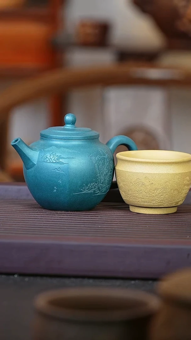 ZR01470紫砂绿泥@@ch04509两件