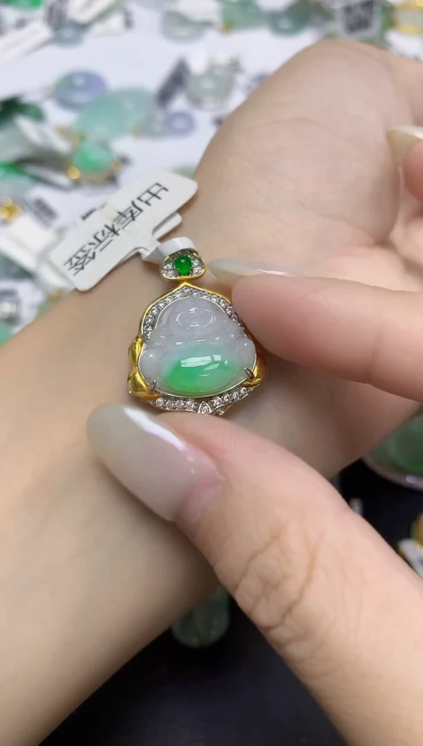 颈饰未镶嵌翡翠天然缅甸翡翠A货百元以上9元证书费自理