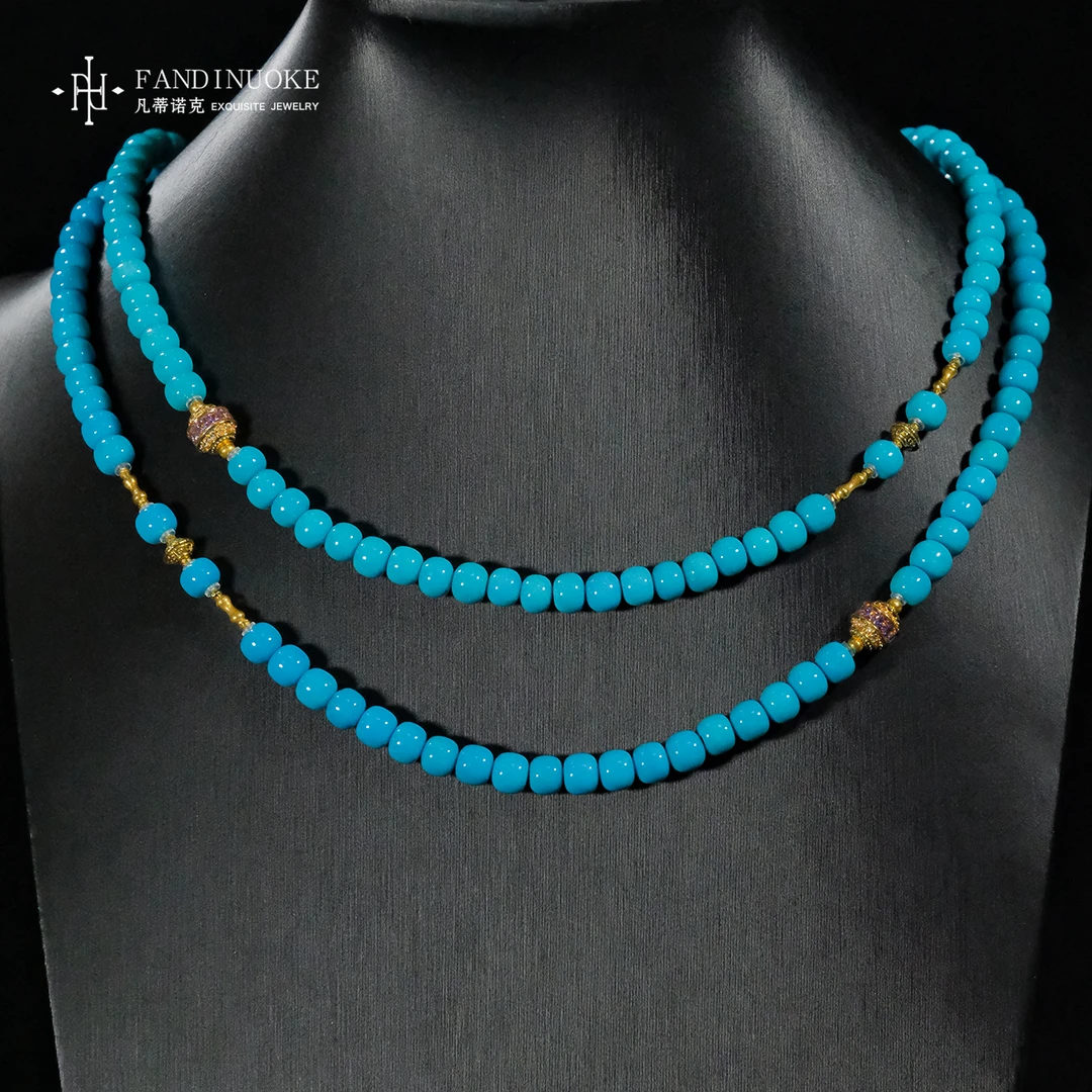 【加加专属】4 MJ97888-18k金绿松石设计款项链-多样性发一件-5mm+