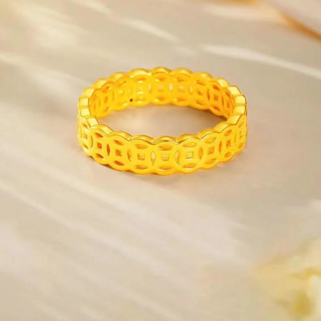 【宝悦】足金999 钱多多钱戒子单圈 国风