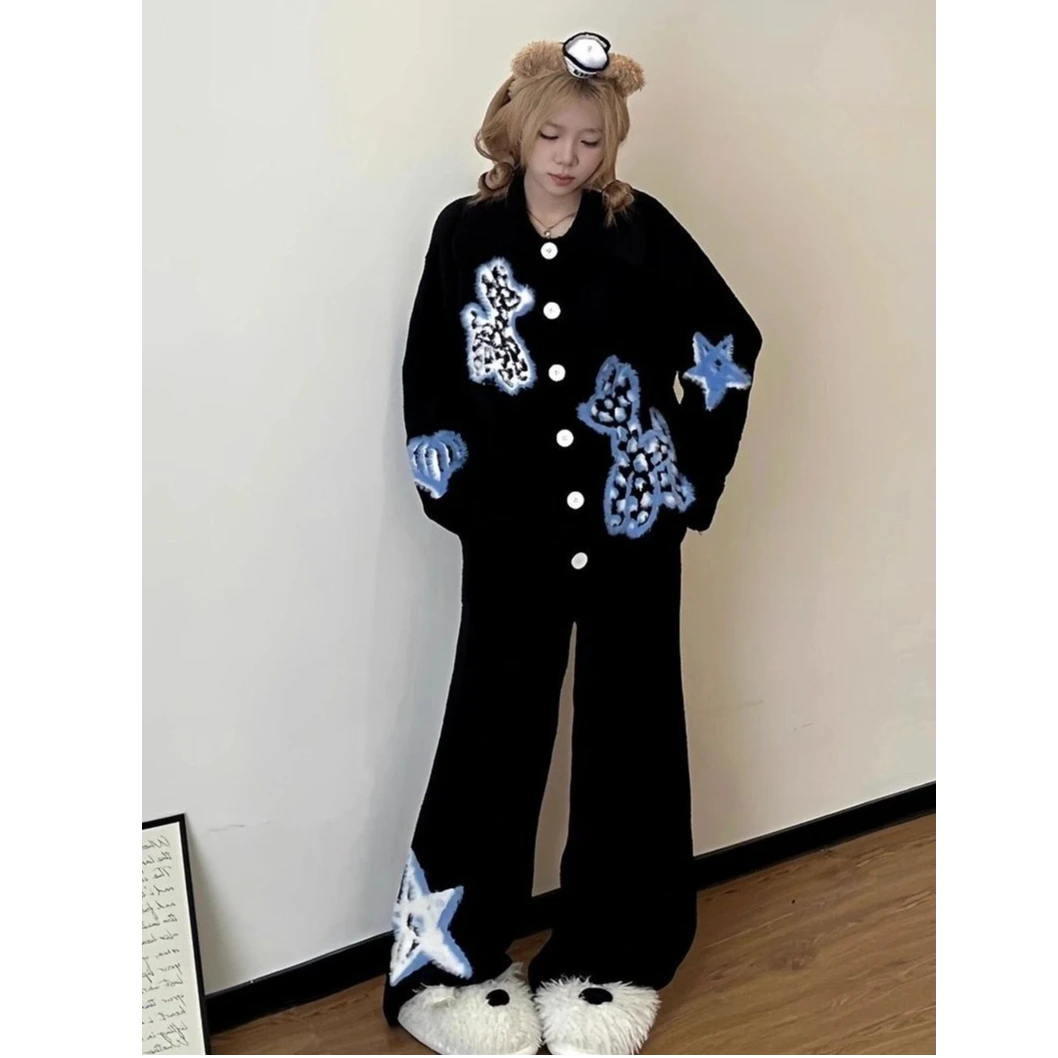 【轻奢斑点狗】半边绒加绒加厚秋冬新款2025款慵懒可外穿套装家居服