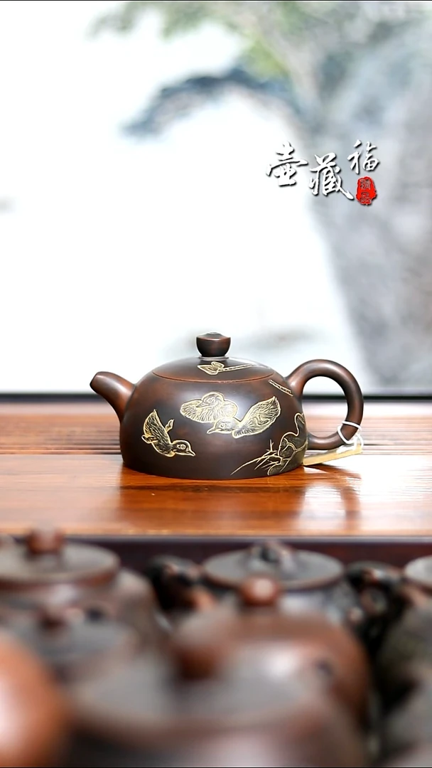 坭兴陶紫*半月壶坭兴陶茶壶特价