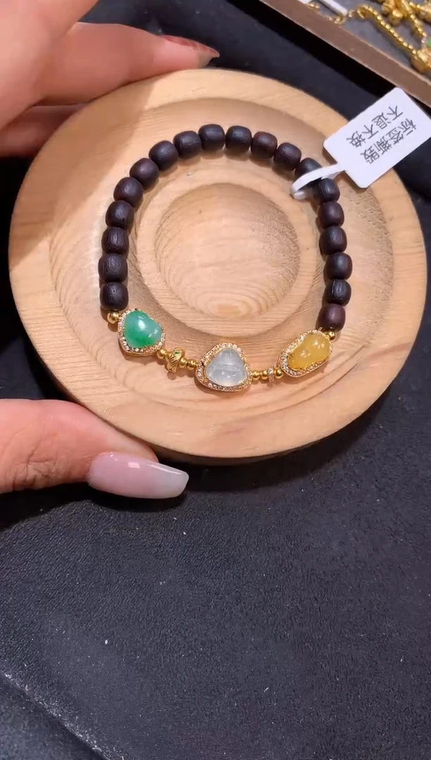 银S925镶嵌手串翡翠手串