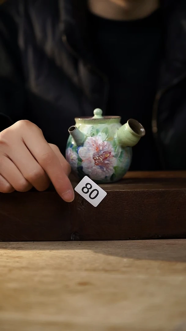 瓷片设计师手作！！！落单福利系列！！侧把壶