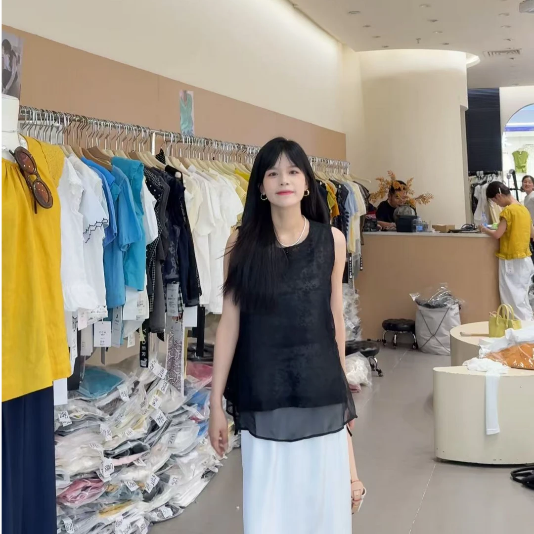 【洋洋精选】2025新款百搭时尚气质简约无袖衬衫