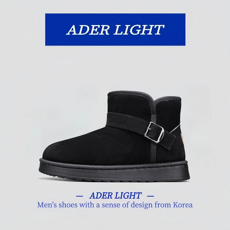 韩国ADER LT雪地靴男冬季加绒加厚保暖面包鞋一脚蹬皮毛一体情侣