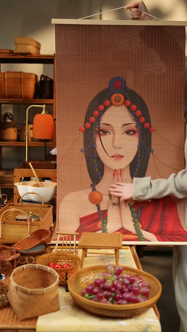 卓玛挂画竹制挂画