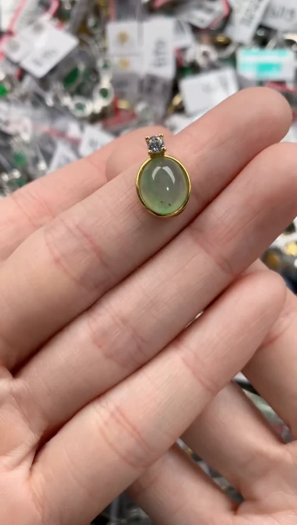 银S925镶嵌戒指翡翠222---3