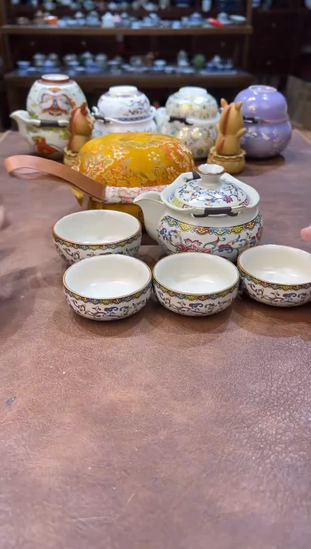 真的很便宜超好看会开片的旅行茶具