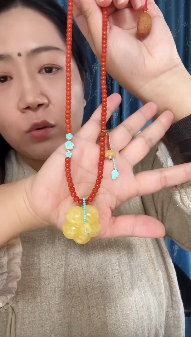 【闪购商品】蜜蜡项链未镶嵌蜜蜡花朵项链