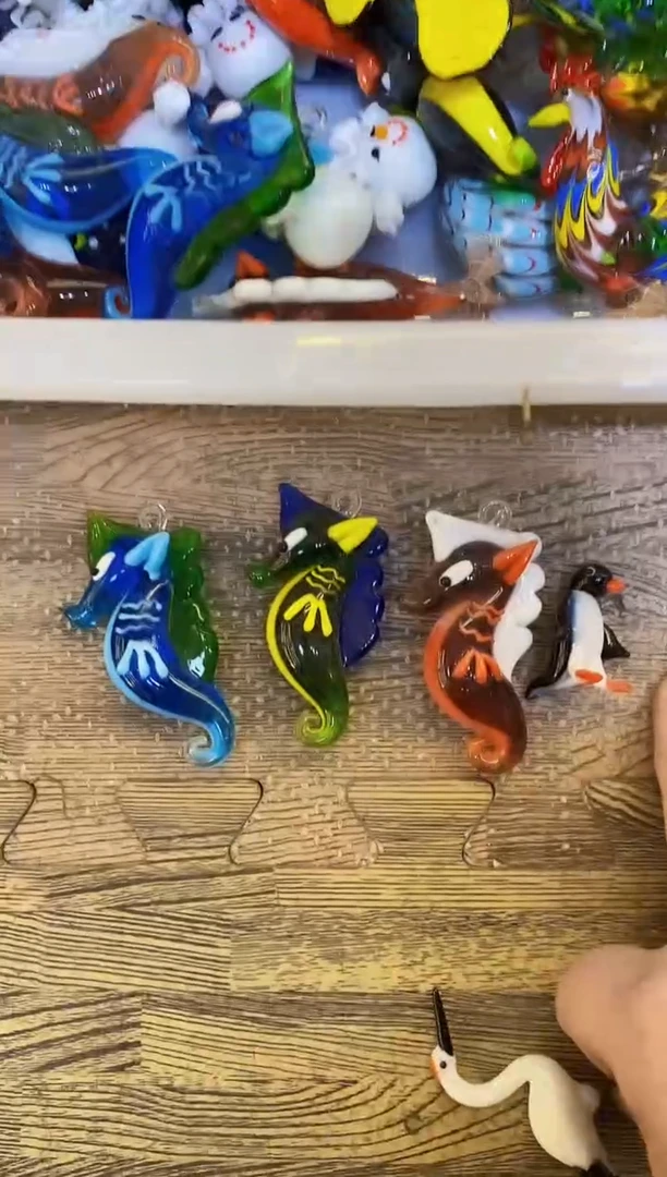 【闪购商品】琉璃手工艺品3个海马+企鹅