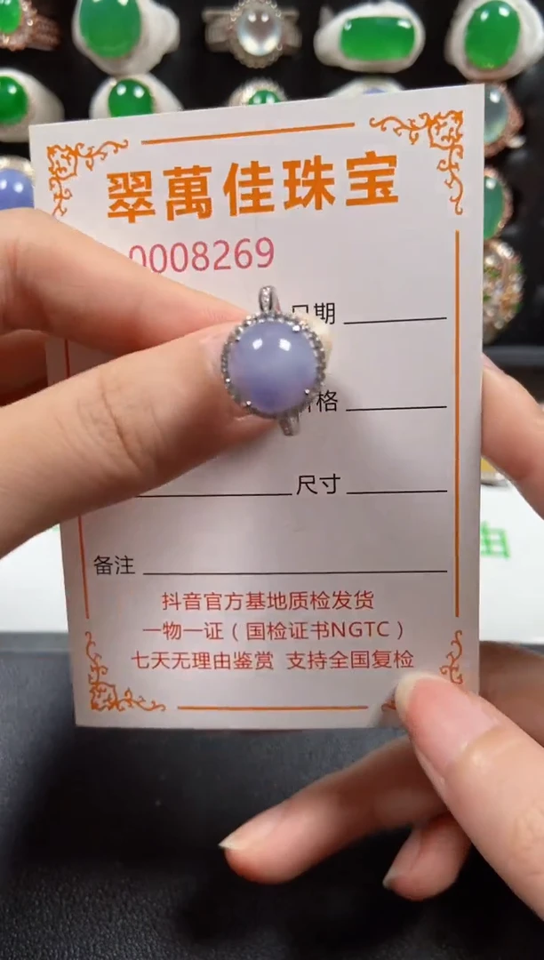 银S925镶嵌戒指翡翠8269