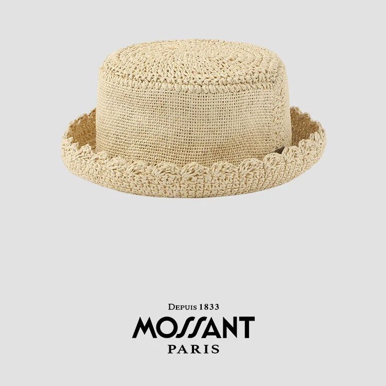 MOSSANT SS25 春夏新品 纸草手工钩针可折叠渔夫帽 一帽两戴