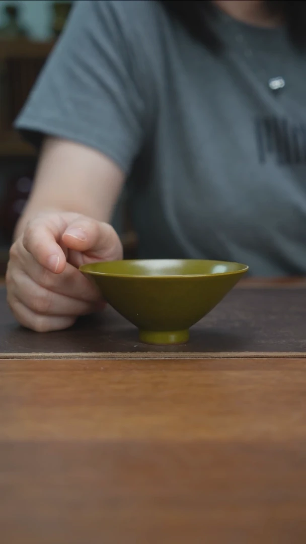 杯景德镇茶叶末斗笠杯