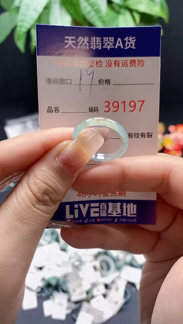 翡翠戒指未镶嵌 天然翡翠戒圈9197