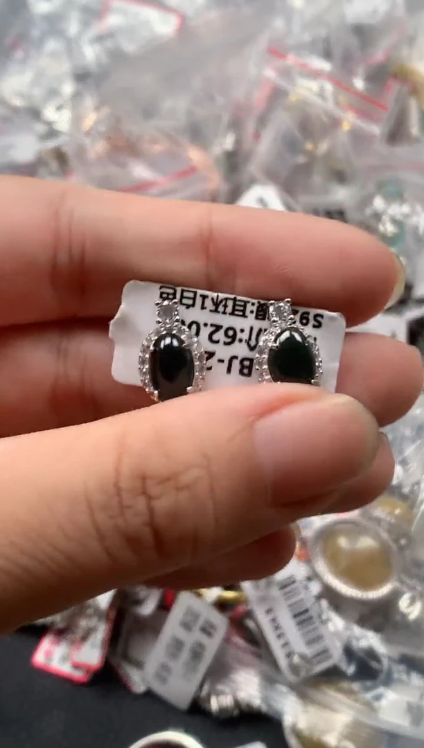 银S925镶嵌戒指翡翠天然A货缅甸翡翠