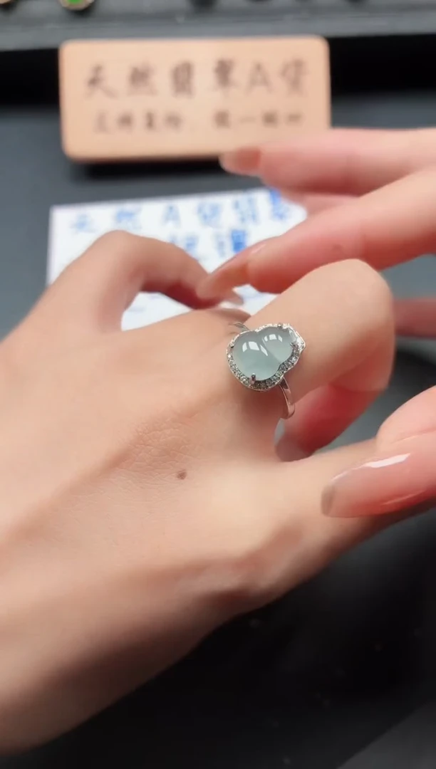 银S925镶嵌戒指翡翠111