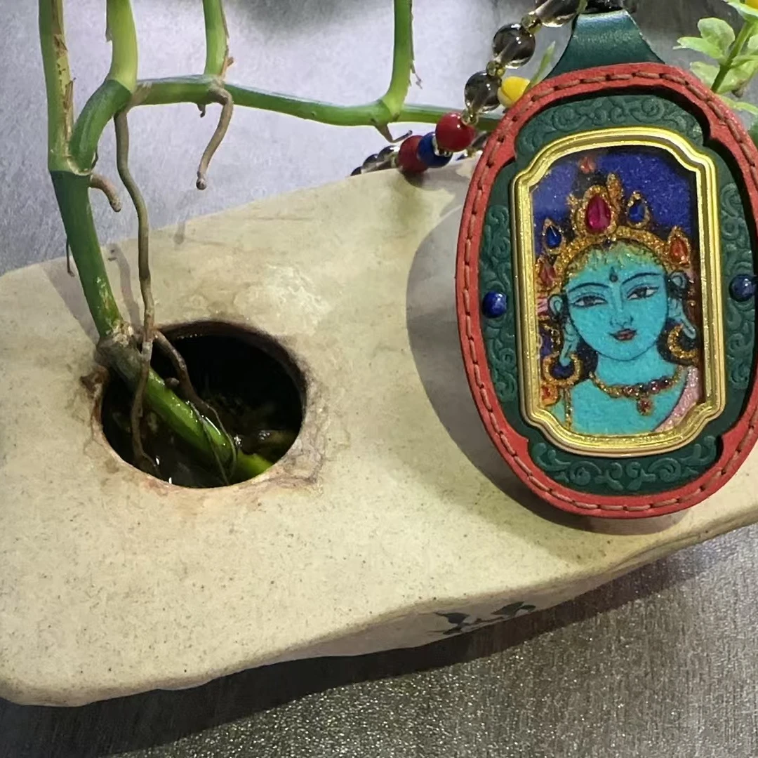 非金属布艺项链 （一芳）唐卡绿度母白度母项链 A3SWZ