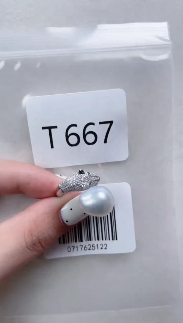 银S925镶嵌海水珍珠戒指T667