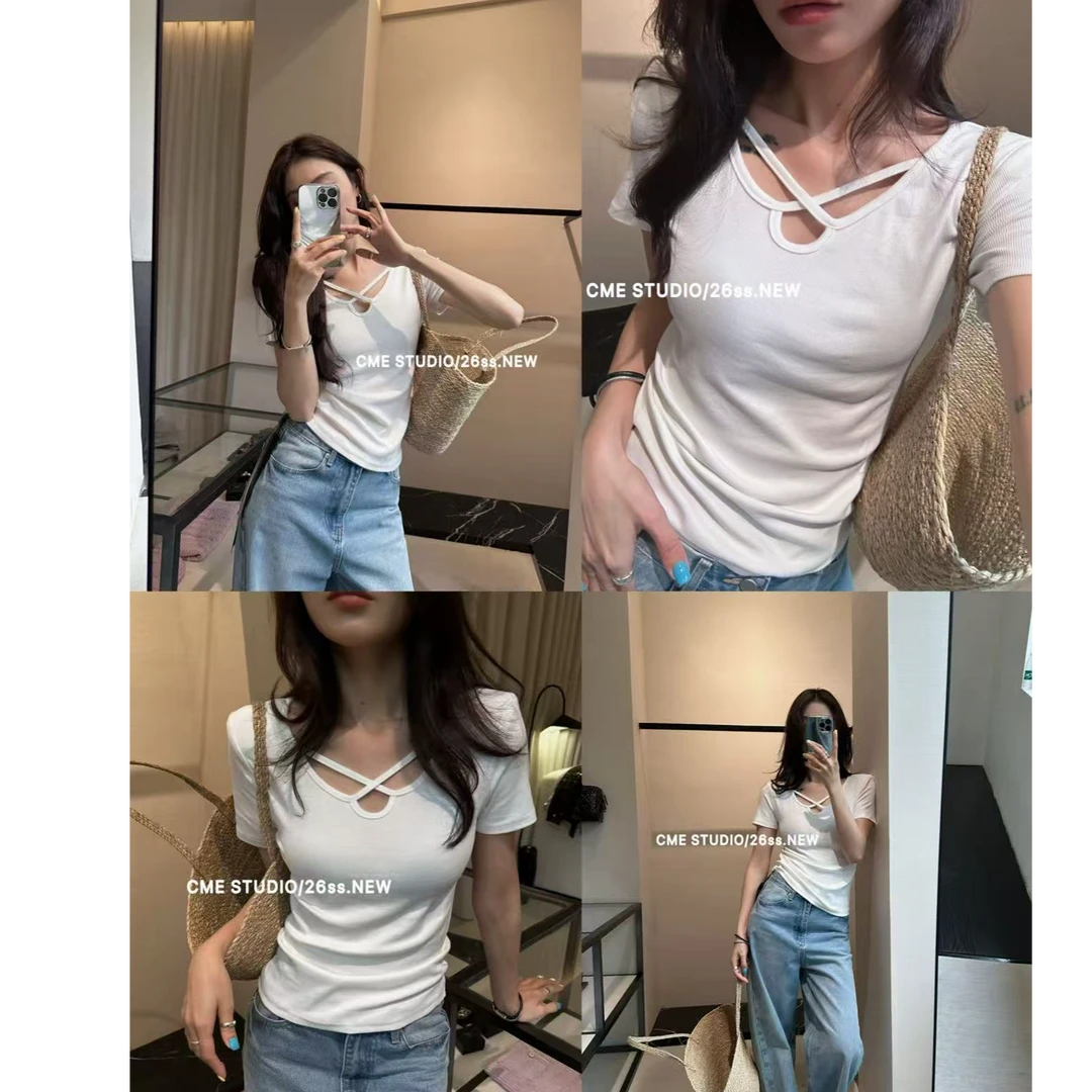 ZOZO-7122夏季新款女小心机瘦身百搭T恤