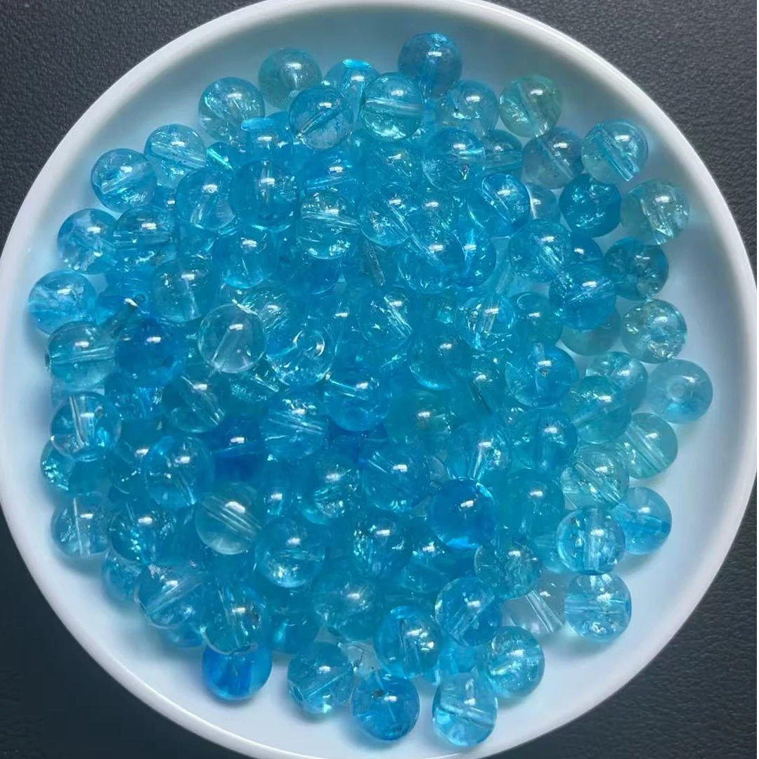 散珠蓝碧玺1098--卡10MM -- 10颗（赠弹力绳）