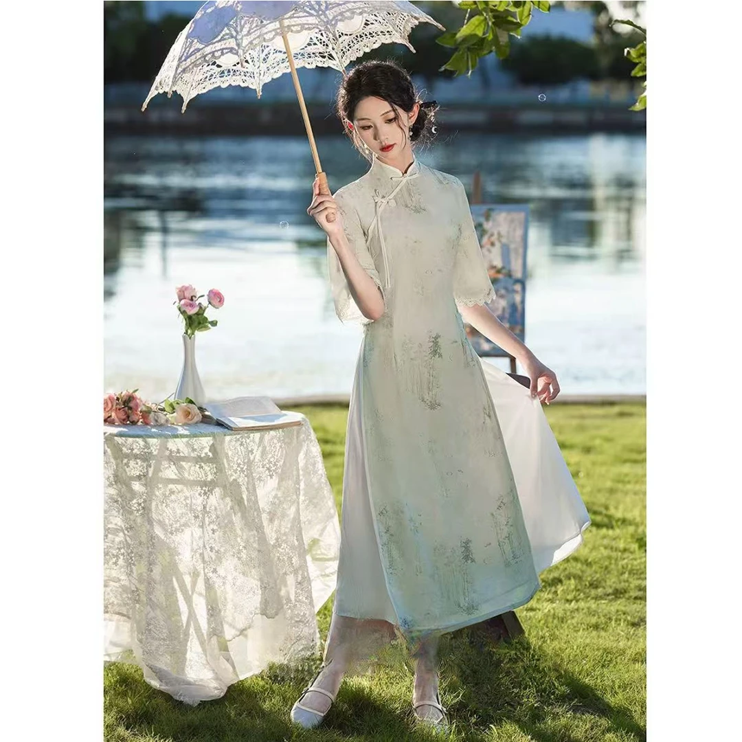 9090  【妙玉】 流苏扣 奥戴 旗袍