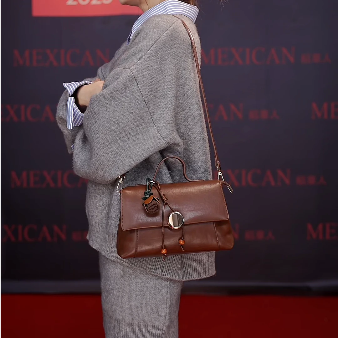 稻草人拉链复古小方包斜跨包单根横款单肩斜挎包通勤风耐磨肩包