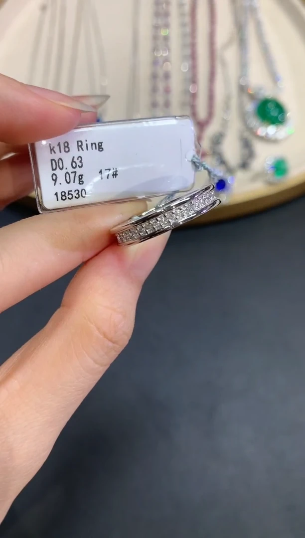 戒指/指环18K金镶嵌天然钻石W49|9800