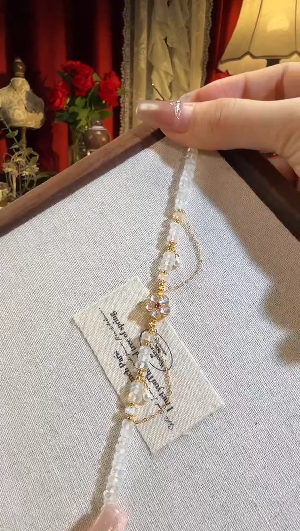 【闪购商品】月光石手链18K金镶嵌白月光流苏款