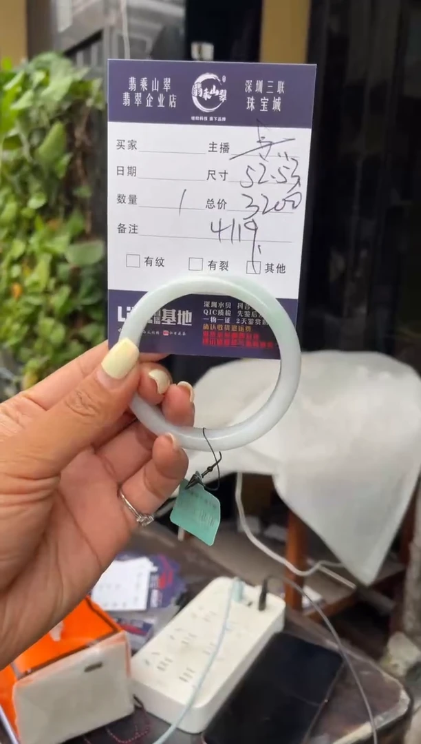 未镶嵌手镯翡翠C 52-53正圈 4119