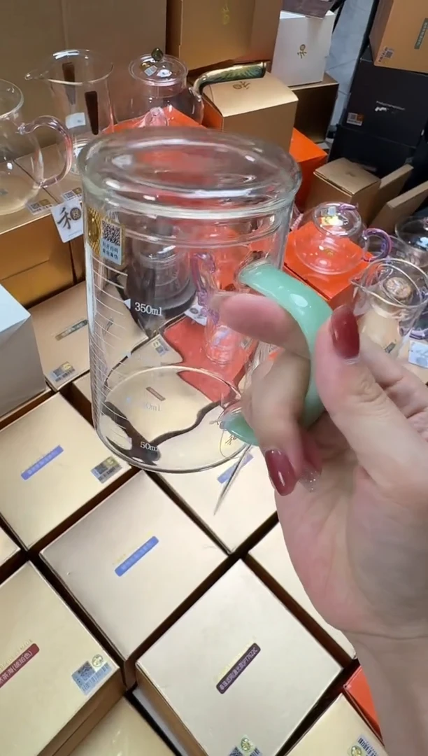 @@禾器晶彩清雍杯浅玉色+玻璃盖子