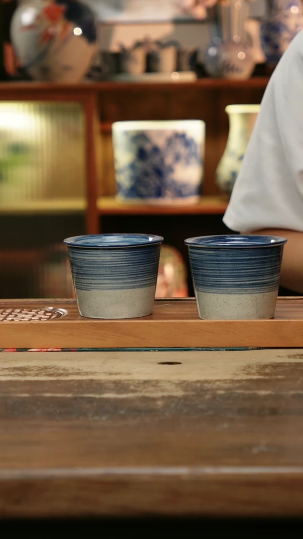摆件景德镇纯手工釉下彩精品茶具