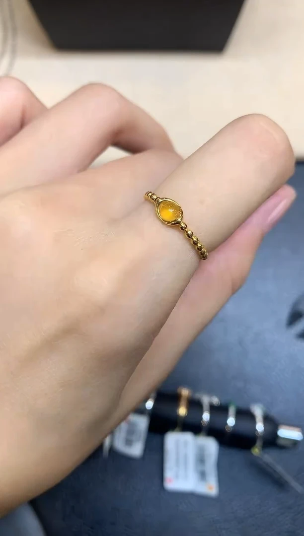 18K金镶嵌戒指翡翠蛋面【无服务费【24小时鉴赏期】