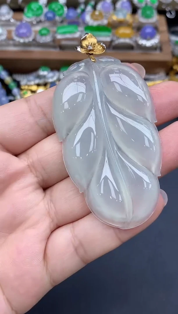 翡翠18K金镶嵌颈饰198-春日珠宝