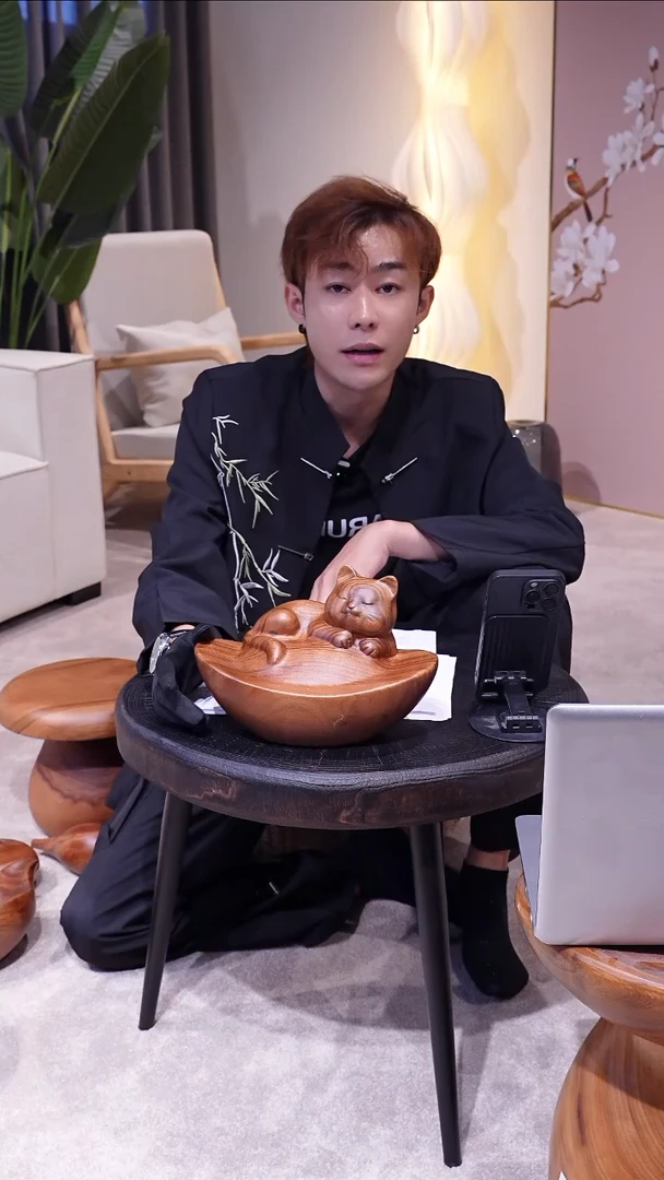 木福猫招财摆件尺寸：长25宽16.5高17cm