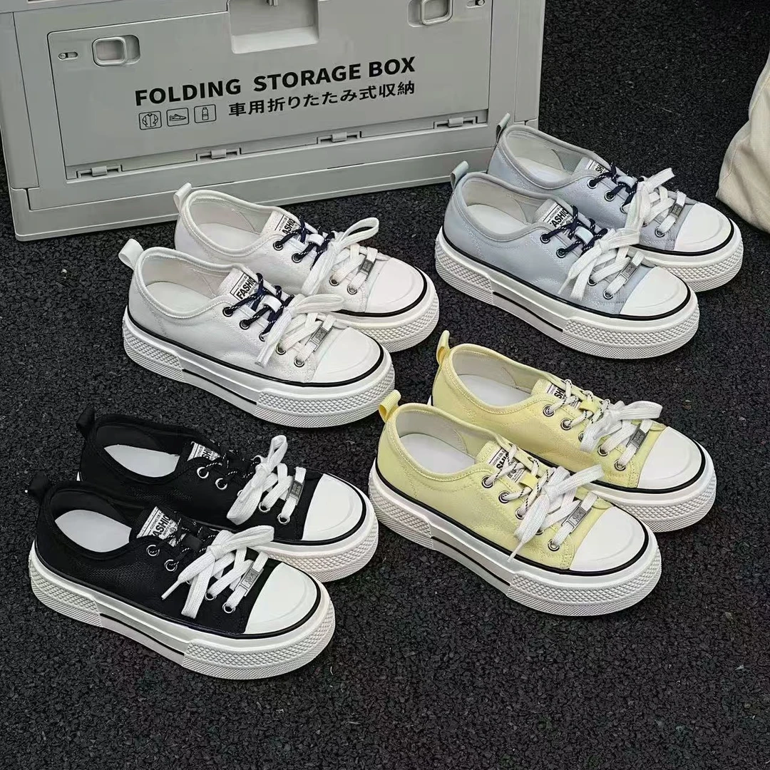 有意思思女鞋“网纱小板鞋”时尚百搭夏季透气镂空潮流学生厚底