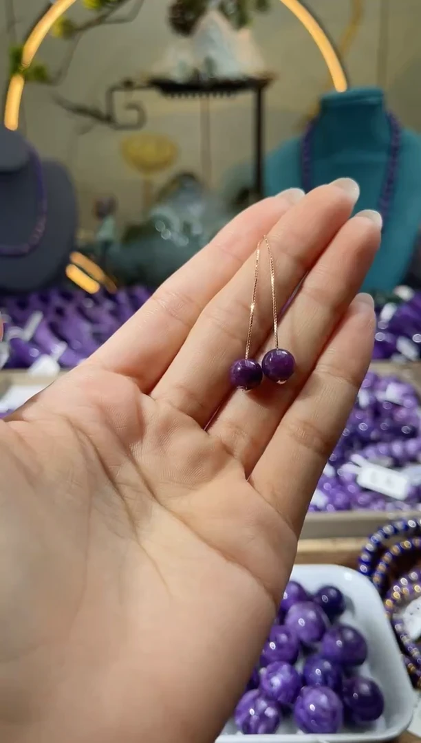 查罗石（紫龙晶）未镶嵌耳线8