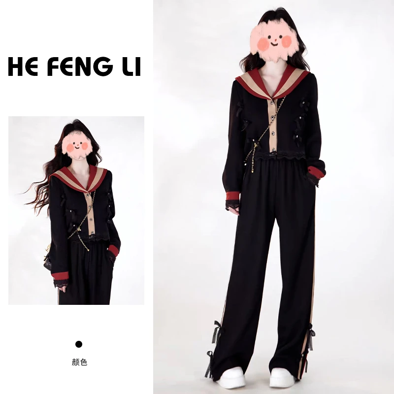 轻熟风气质时尚套装女2025秋新款设计师款休闲百搭上衣长裤两件套