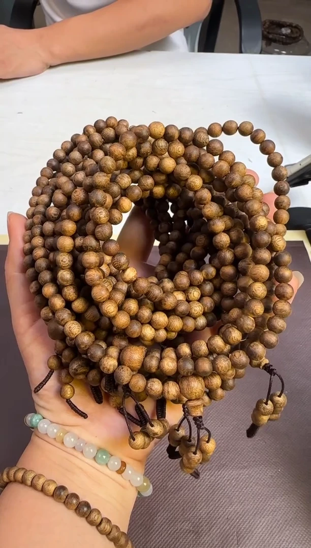 沉香手串99沉海南老白棋正圆珠6mm10g+多样性发1