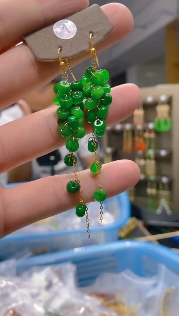 【闪购商品】翡翠耳饰合金140翡翠耳钩