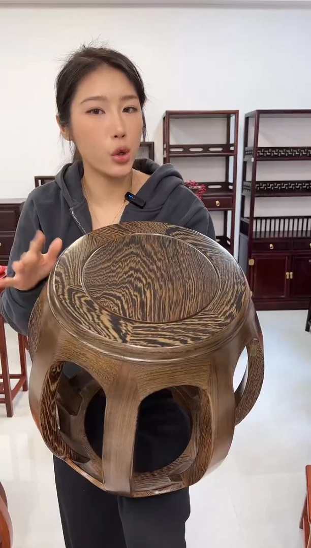鸡翅木类家具鸡翅木大号鼓凳 假一赔四