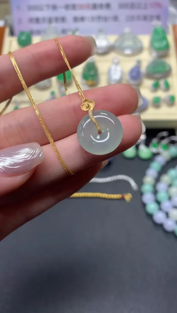 【闪购商品】翡翠套链18K金镶嵌套链|1000+100