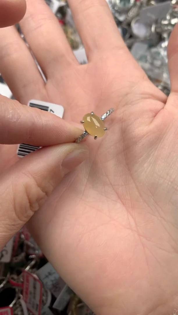 银S925镶嵌戒指翡翠3333----5