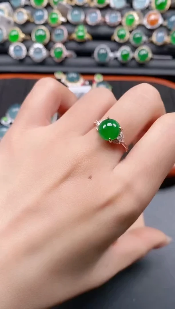 银S925镶嵌戒指翡翠111