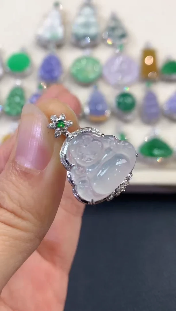 【闪购商品】翡翠吊坠(不含链)18K金镶嵌 B18