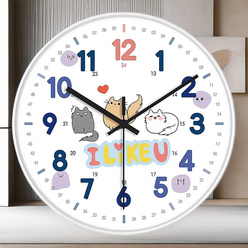 天极星Tazxin房间创意时钟钟卧室简约客厅静音卡通早教挂钟